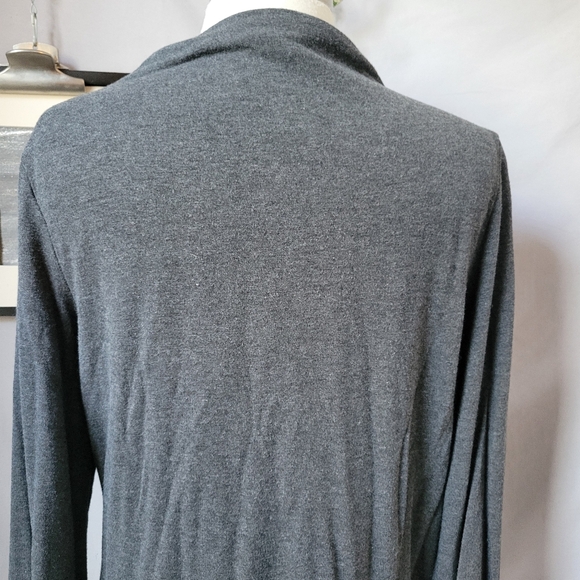 Encircled Comfy Puff Sleeve Mock Neck Dress Gray L - Picture 5 of 16